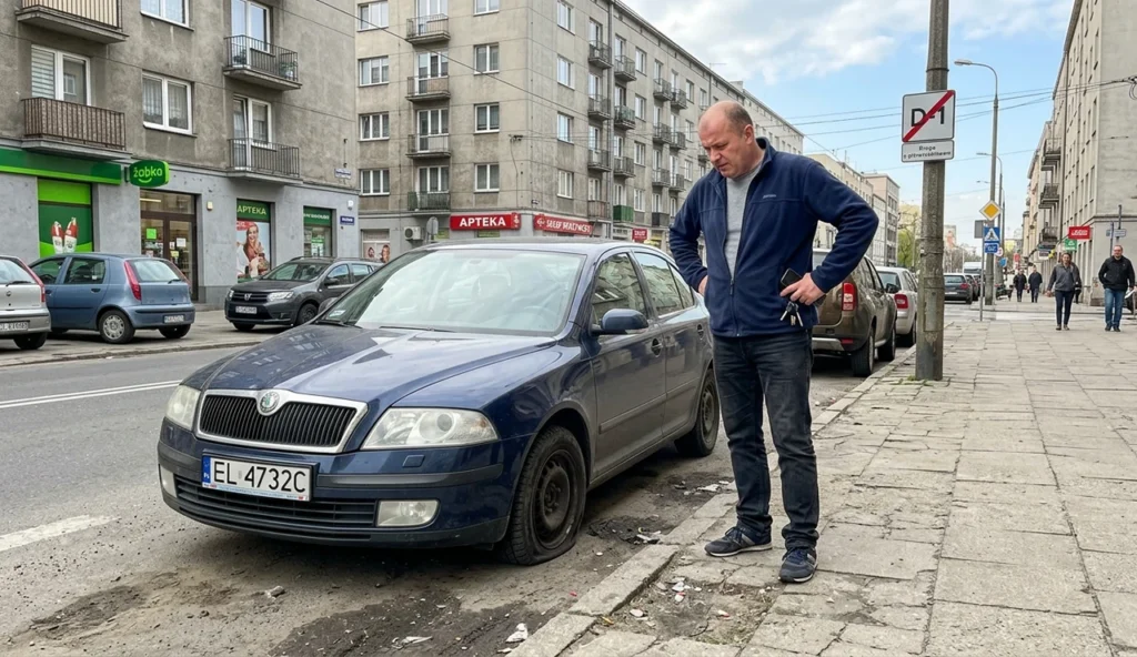 przebita opona krok po kroku