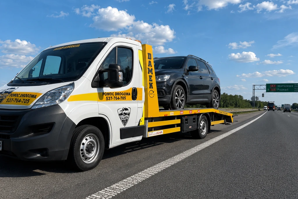 holowanie na autostradzie a4