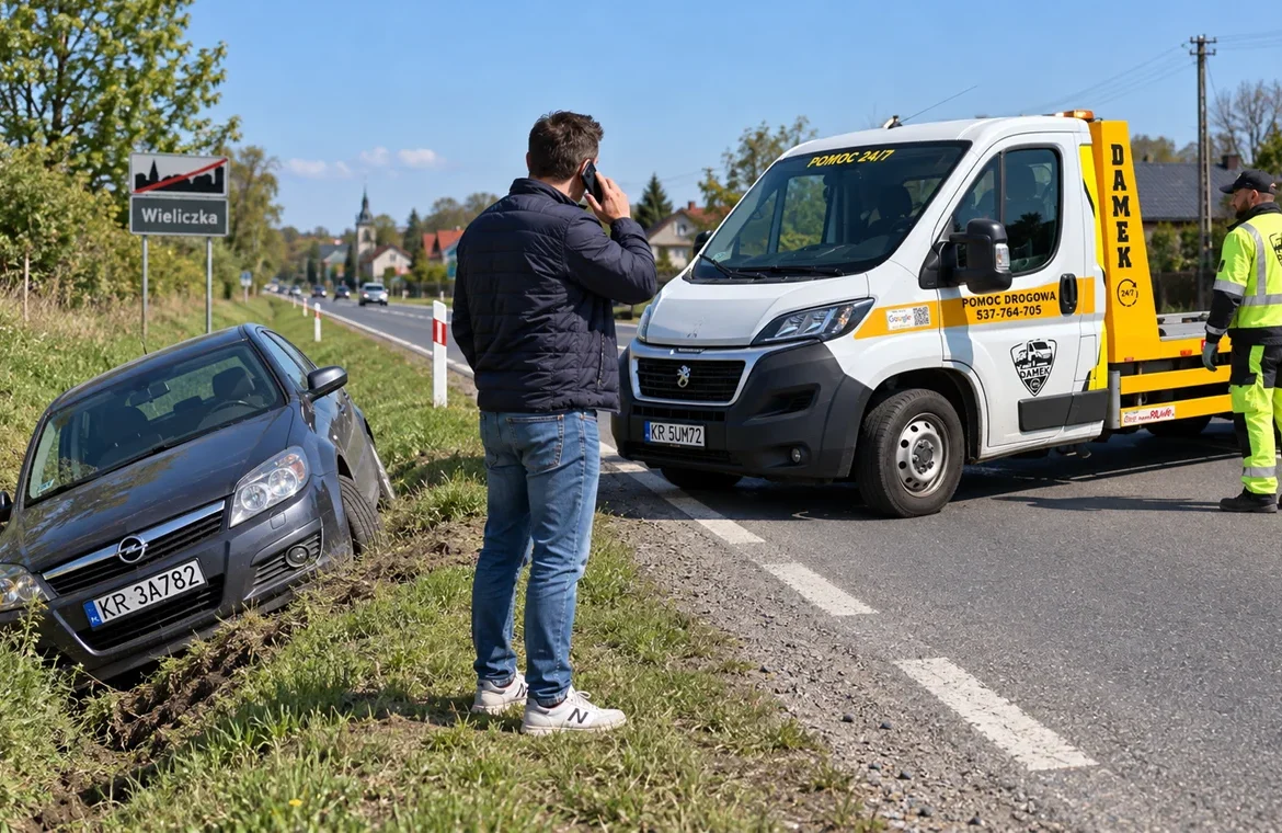 Auto, samochód w rowie – jak go wyciągnąć bezpiecznie i kiedy wezwać pomoc drogową